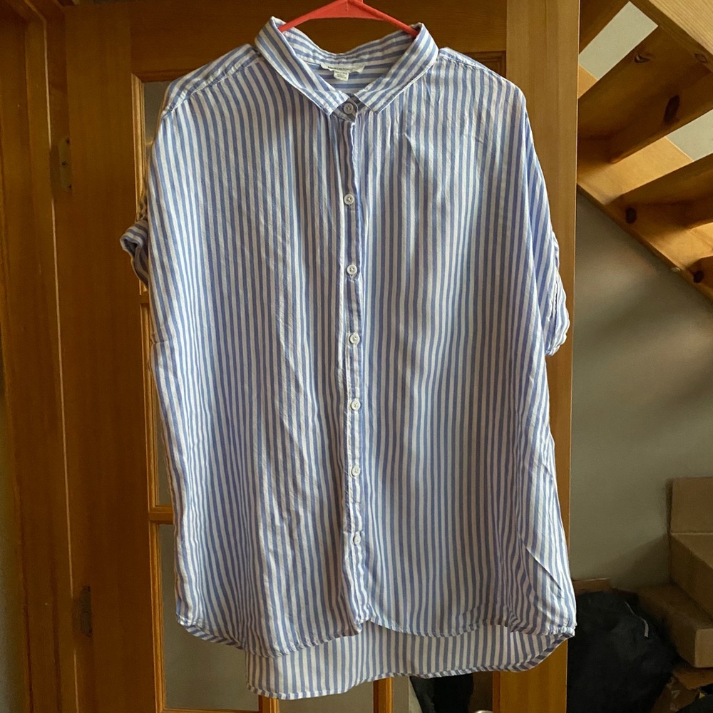 Beach Lunch Lounge Striped Button Down